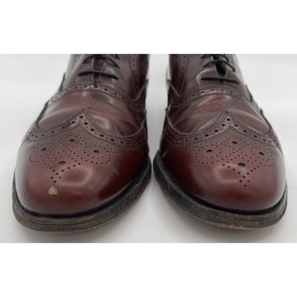 Vintage Florsheim Imperial Men’s 11C Wingtip Oxford Burgundy Leather Dress Shoes - Picture 3 of 12